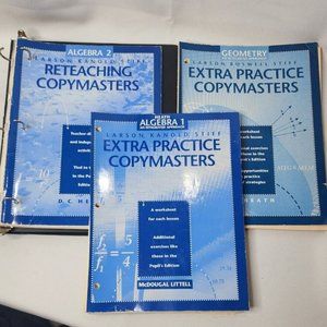 Larson, Kanold, Stiff Extra Practice Copymasters Heath Algebra 1,2 & Geometry